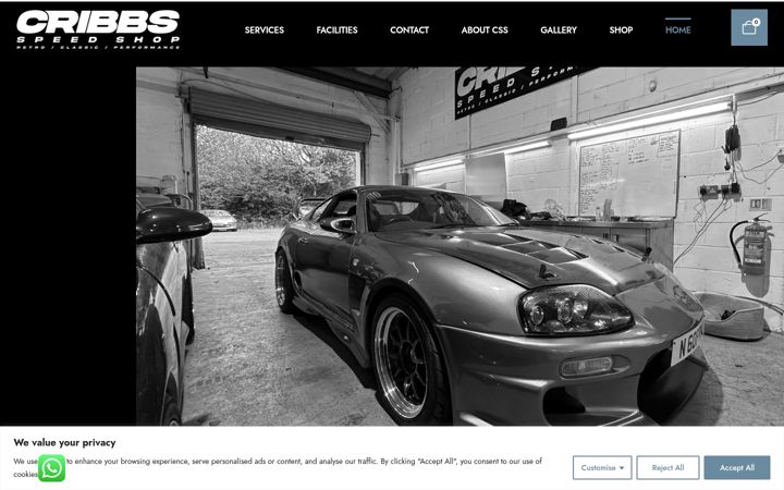Екранна снимка на cribbsspeedshop.co.uk