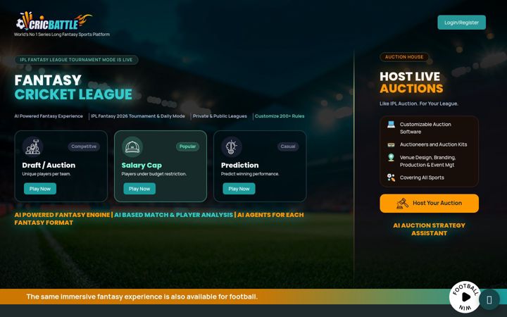 Screenshot of cricbattle.com