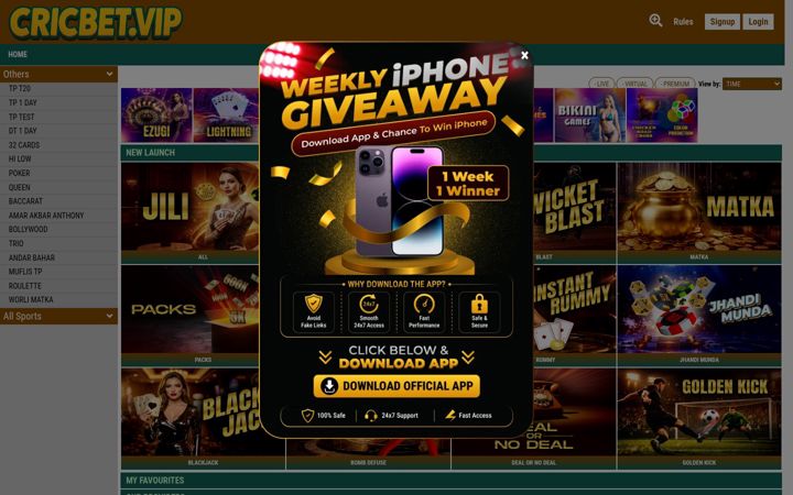 Screenshot of cricbet9.vip