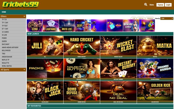Screenshot stránky cricbets99.vip