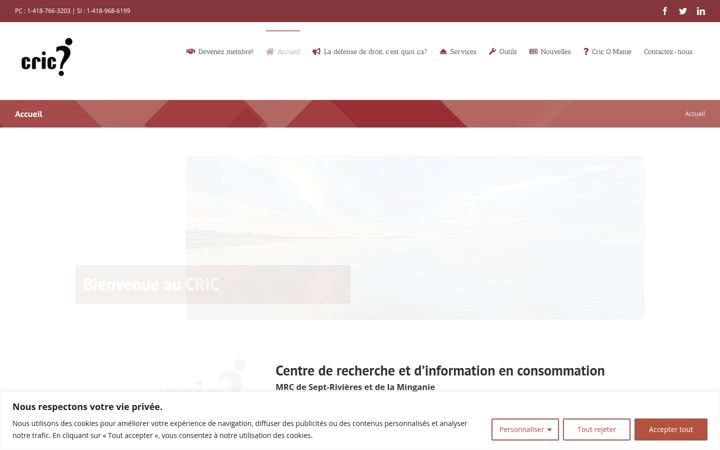 Екранна снимка на criccn.ca