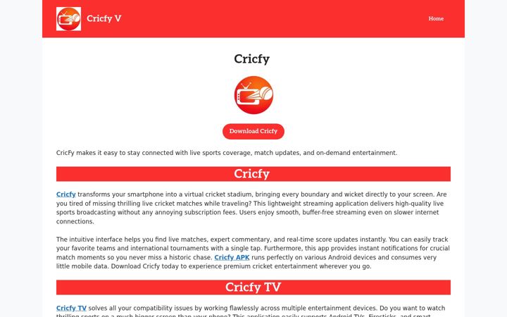 Screenshot of cricfytvs.org.in