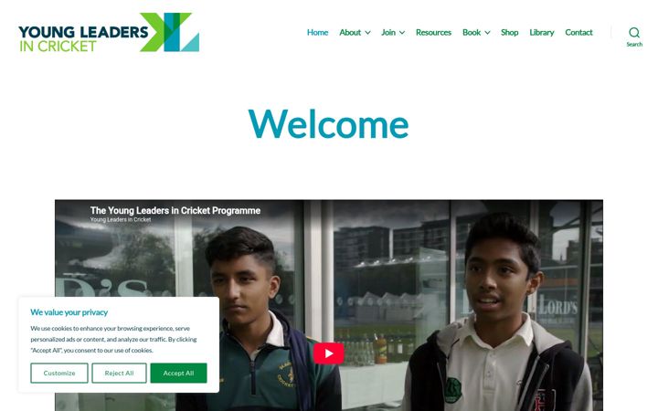 Screenshot of cricketleaders.org.uk