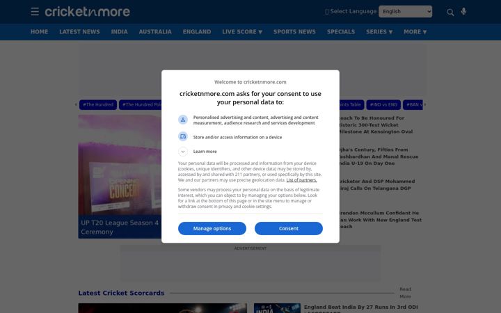 Screenshot of cricketnmore.com