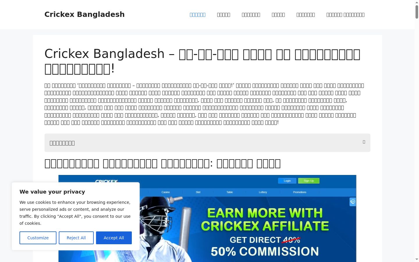 Screenshot of the consent banner shown before any interaction