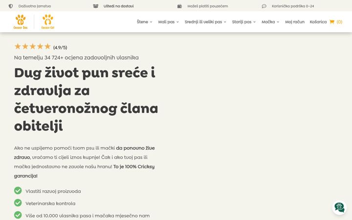 Snimka zaslona za cricksydog.hr