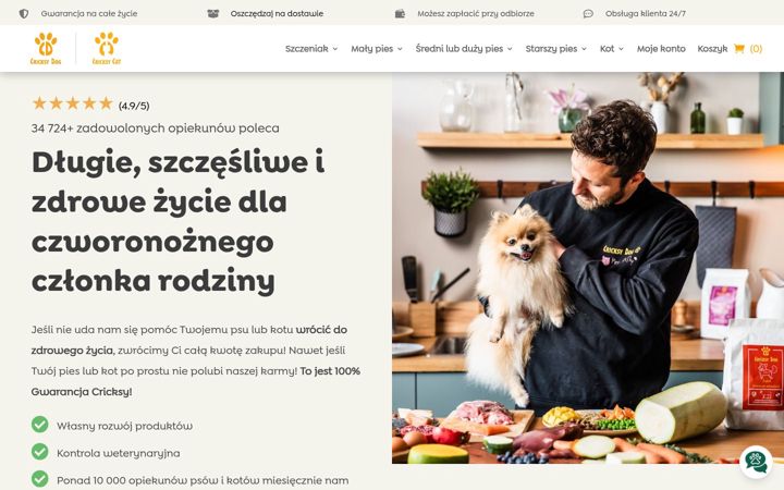 Ekrānuzņēmums no cricksydog.pl