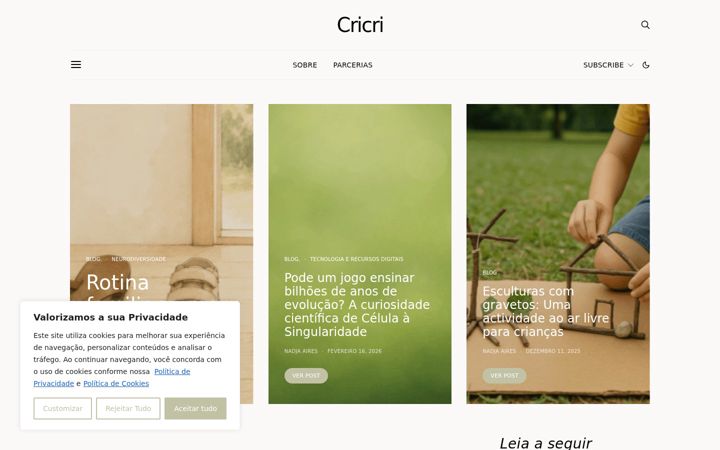 Screenshot van cricri.pt