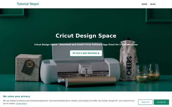 Screenshot of cricutmakermachines.com
