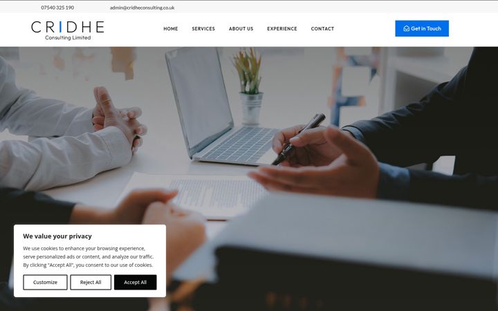 Screenshot of cridheconsulting.co.uk