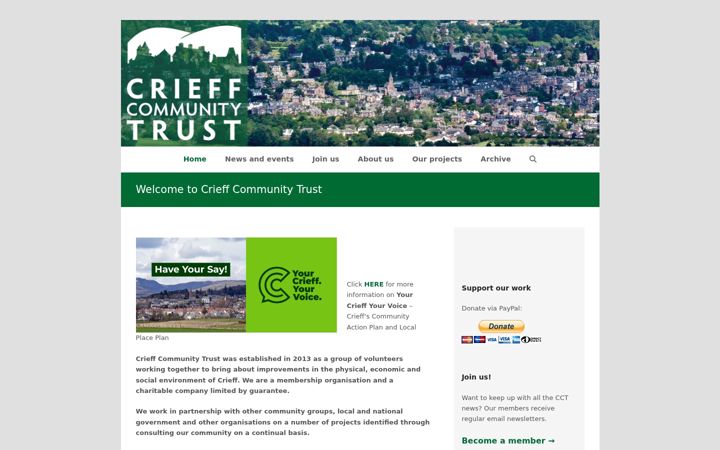 Screenshot of crieffcommunitytrust.org.uk