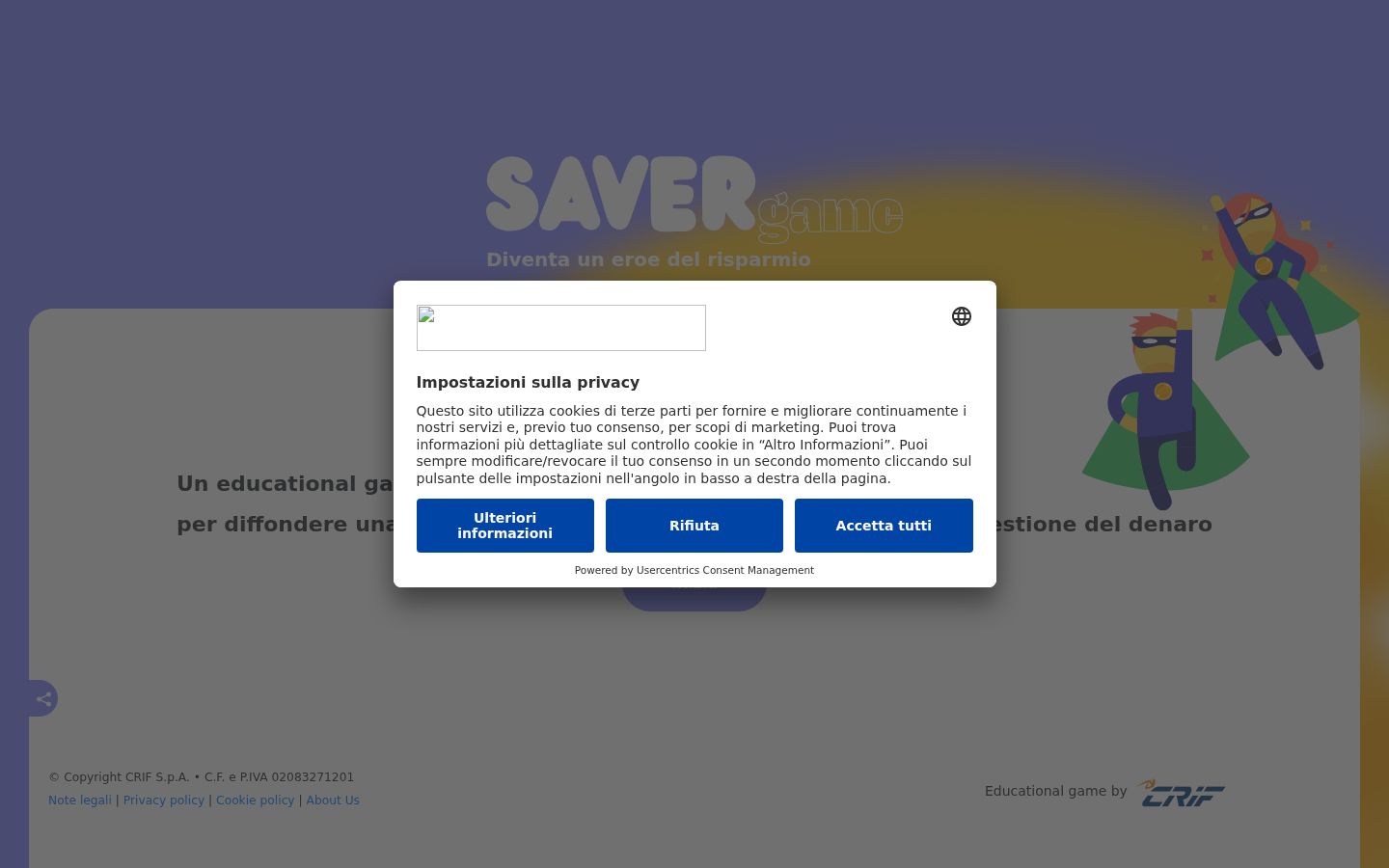Screenshot of the consent banner shown before any interaction