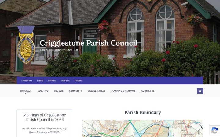 Screenshot of crigglestone-pc.gov.uk