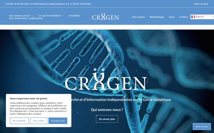 Screenshot of criigen.org
