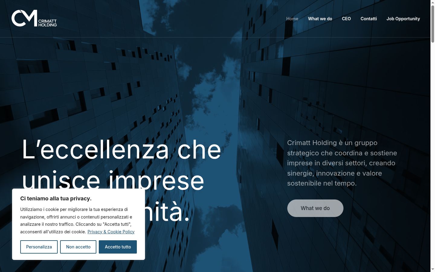 Screenshot del banner di consenso mostrato prima di qualsiasi interazione