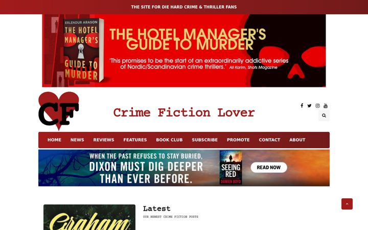 Screenshot of crimefictionlover.com