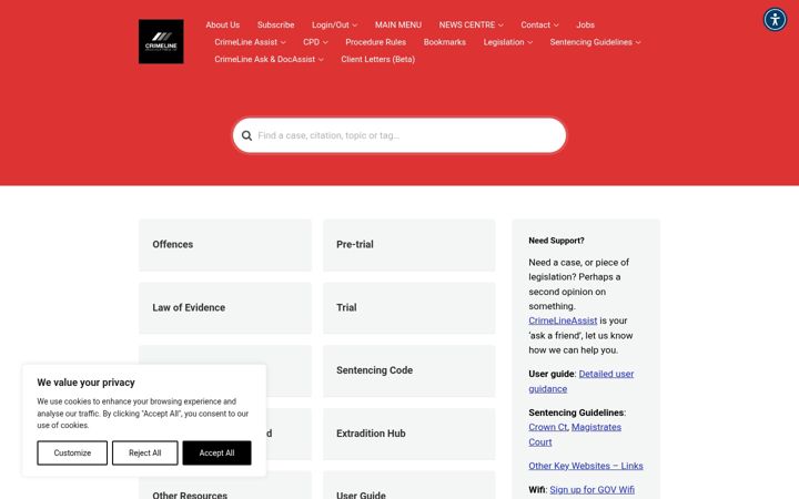 Screenshot of crimeline.co.uk
