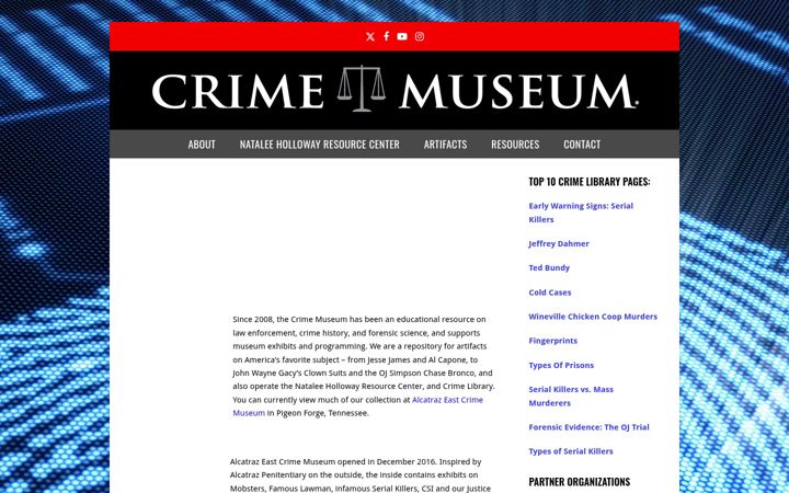 Screenshot of crimemuseum.org