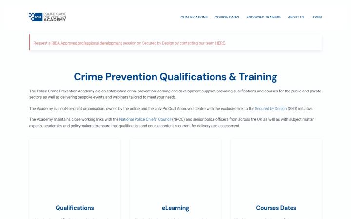 Screenshot of crimepreventionacademy.com