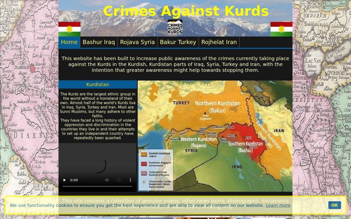 Screenshot of crimesagainstkurds.org