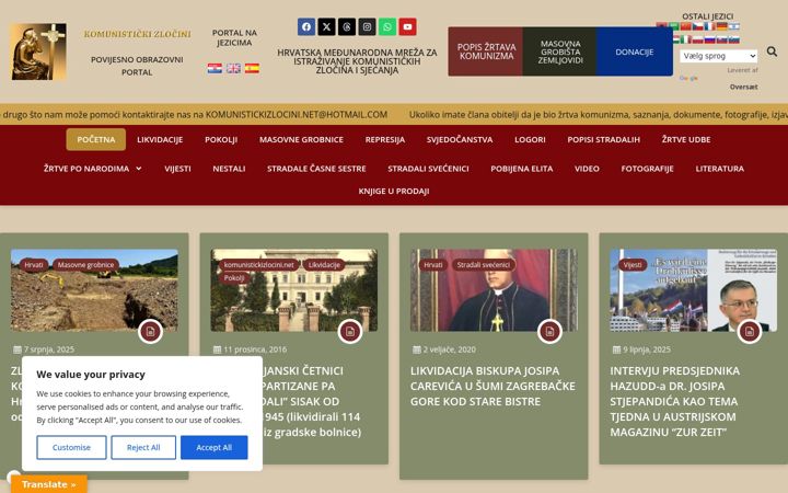 Screenshot of crimesofcommunism.net