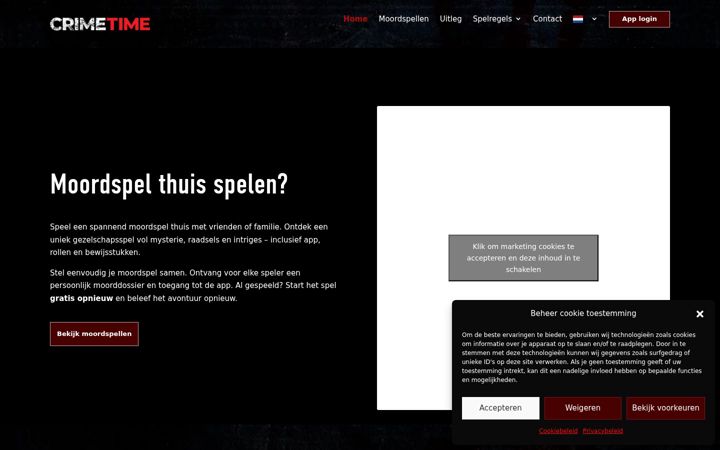 Captură de ecran a crimetime.nl