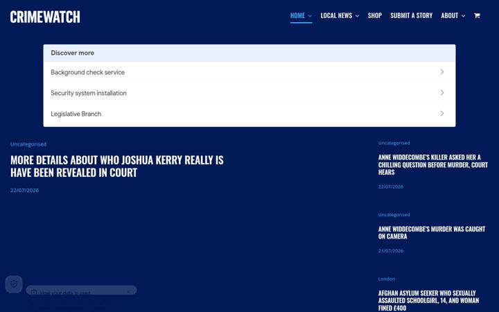 Screenshot of crimewatch.co.uk