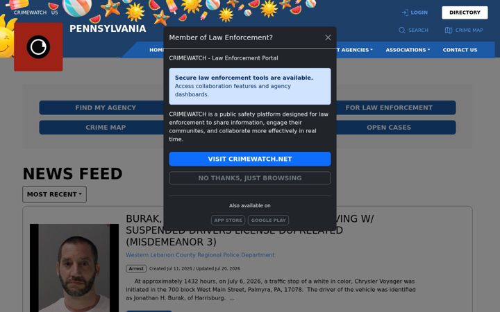 Screenshot of crimewatchpa.com