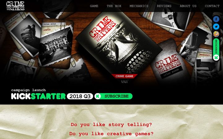 Screenshot of crimewritersgame.com