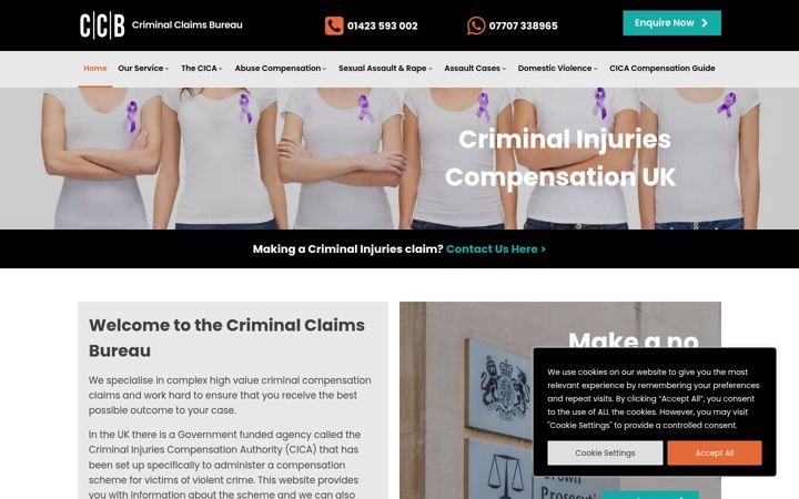 Екранна снимка на criminal-injuries.co.uk