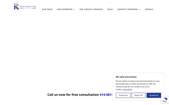 Screenshot of criminalattorneysmontreal.com