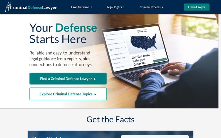 Screenshot of criminaldefenselawyer.com