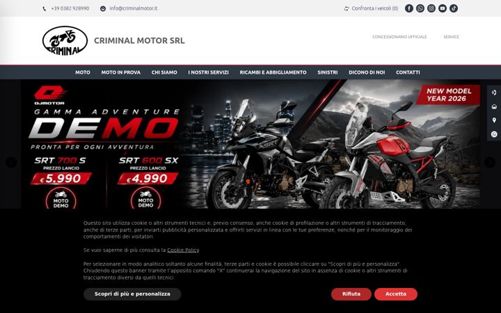Snímek obrazovky criminalmotor.it
