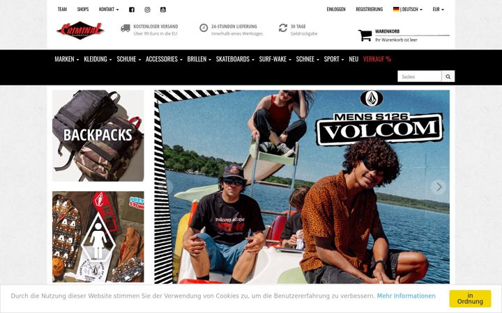 Screenshot of criminalskate.de