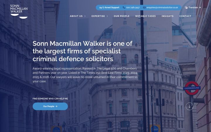 Screenshot of criminalsolicitor.co.uk