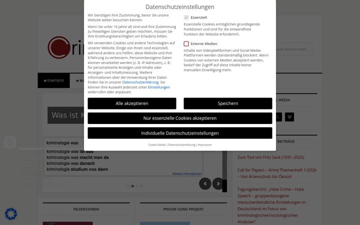 Screenshot of criminologia.de