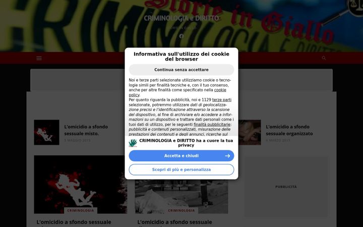 Screenshot of criminologiaediritto.altervista.org