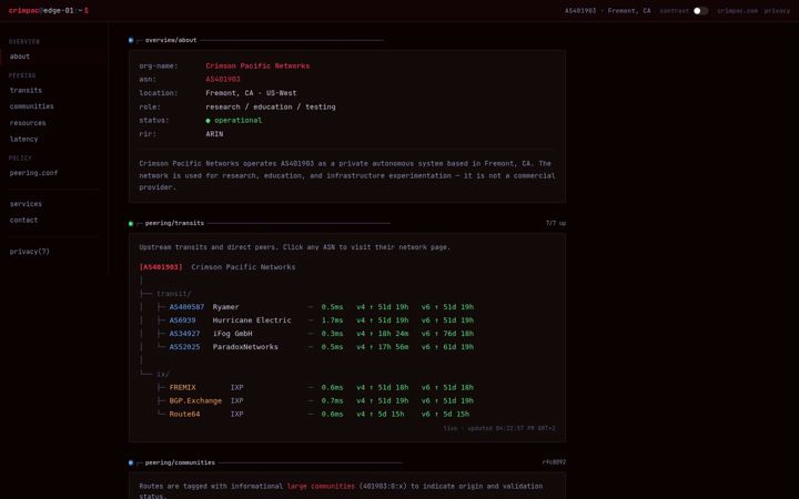 Screenshot van crimpac.net