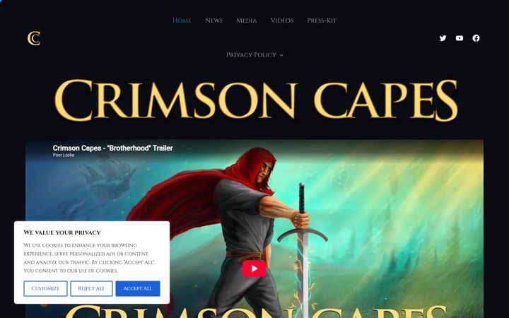 Screenshot of crimsoncapes.com