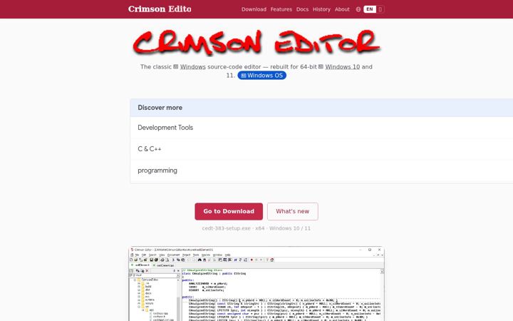 Zrzut ekranu crimsoneditor.com
