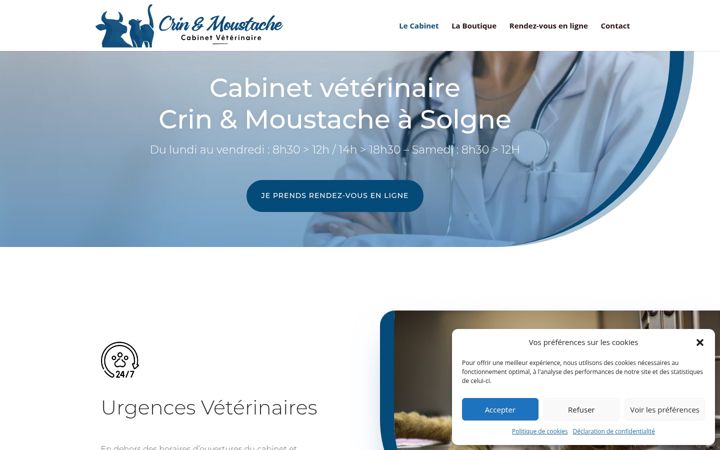 Screenshot of crin-moustache-veterinaire.fr