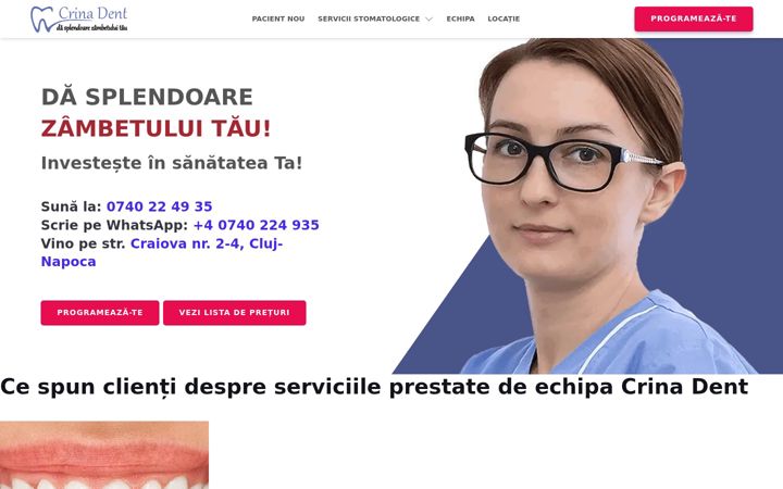 Screenshot of crinadent.ro