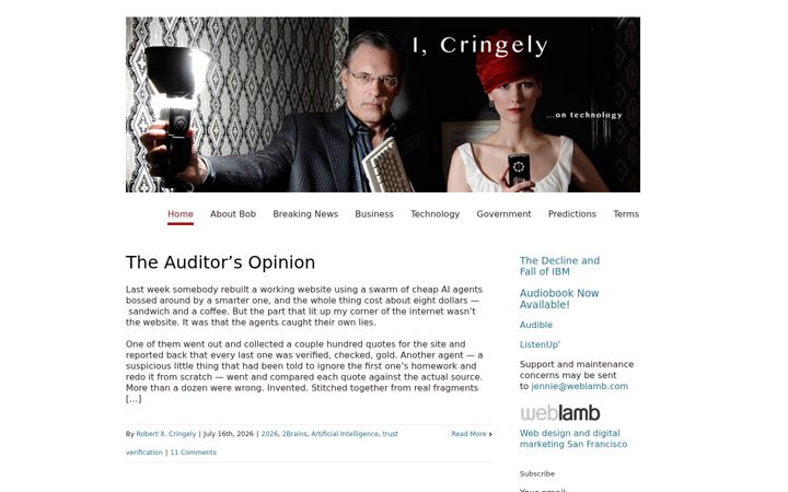 Screenshot of cringely.com