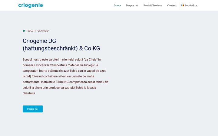 Screenshot of criogenie.ro