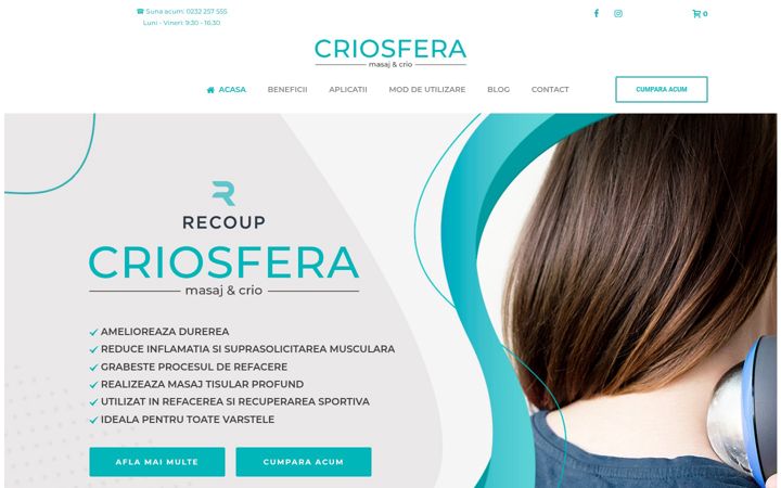 Posnetek zaslona criosfere.ro