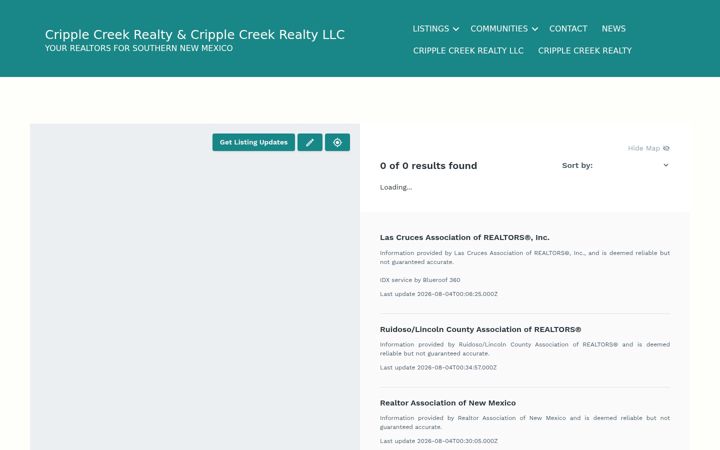 Screenshot stránky cripplecreekrealty.net