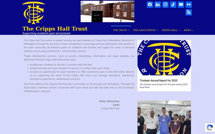 Екранна снимка на crippshalltrust.org.uk
