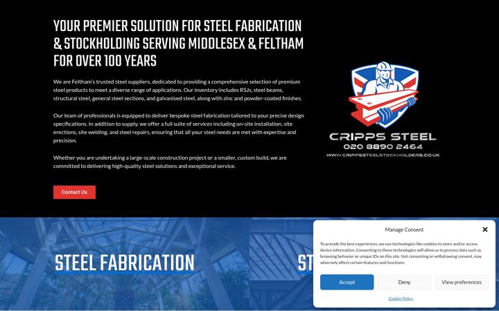 Screenshot of crippssteelstockholders.co.uk
