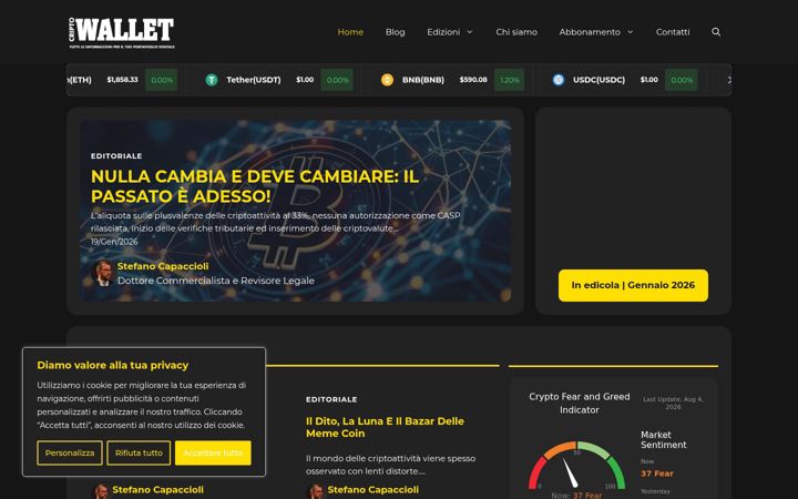 Skærmbillede af criptowallet.it