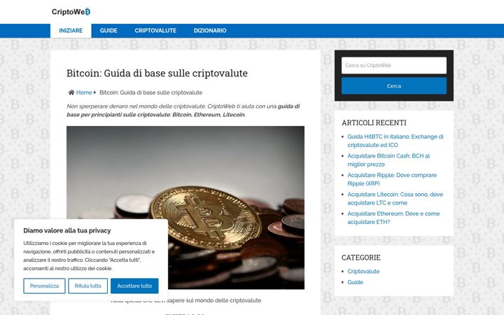 Skærmbillede af criptoweb.it